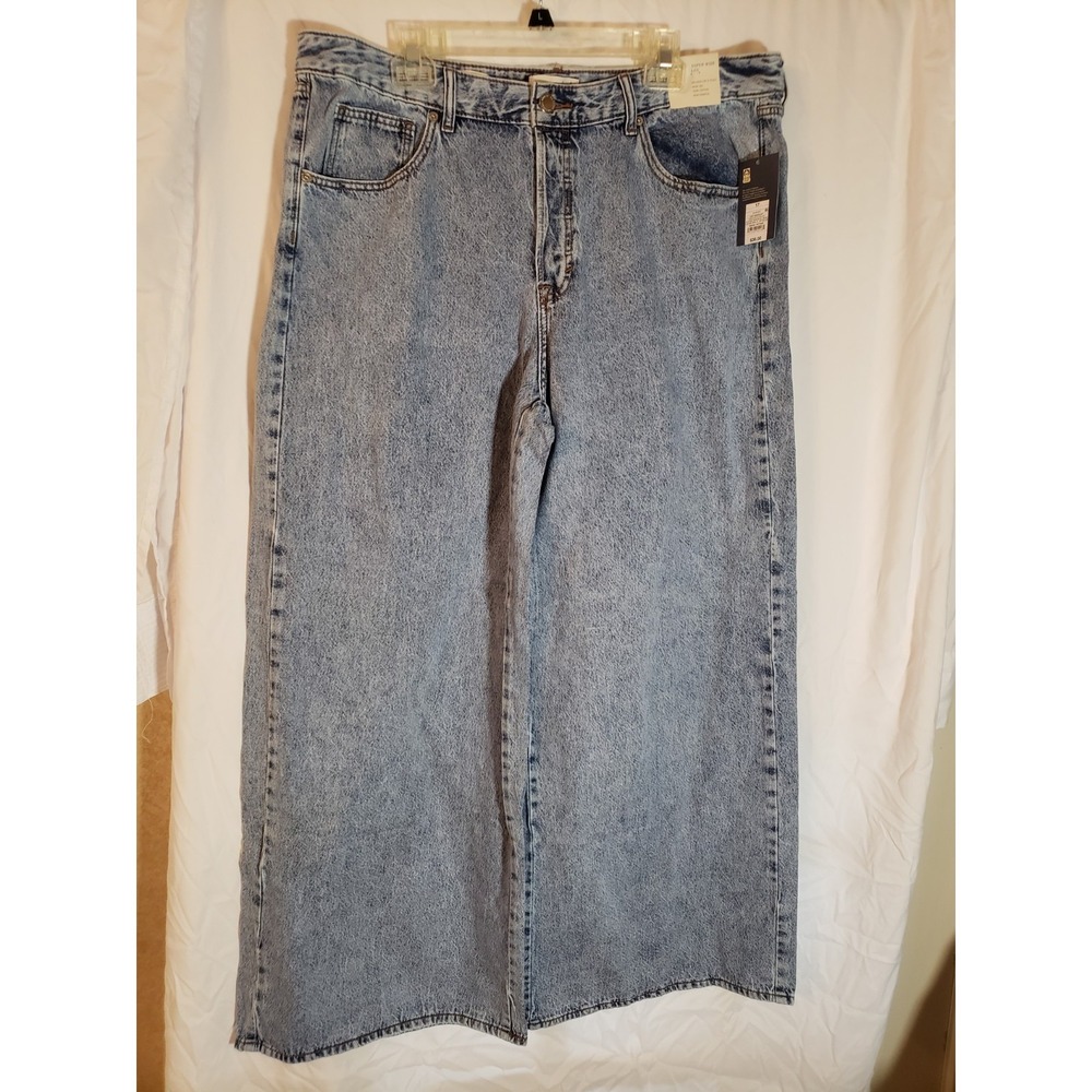 Women's Universal Threads Mid Rise Super Wide Leg Non Stretch Jeans Size 17